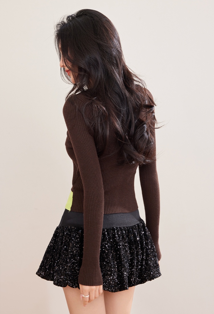 Autumn cardigan mixed colors tops for women