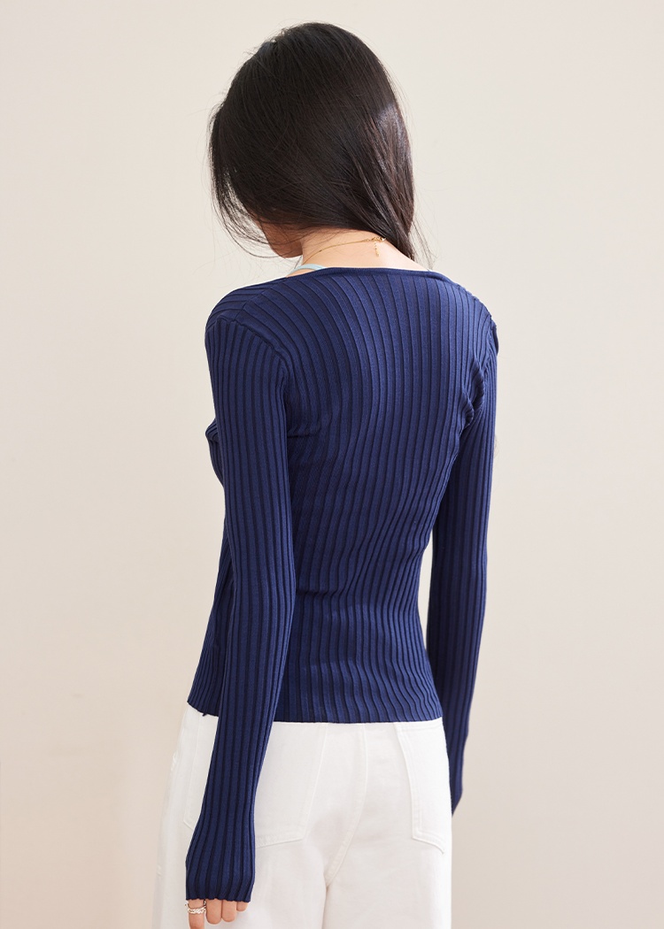 Unique slim sweater pit stripe tops for women