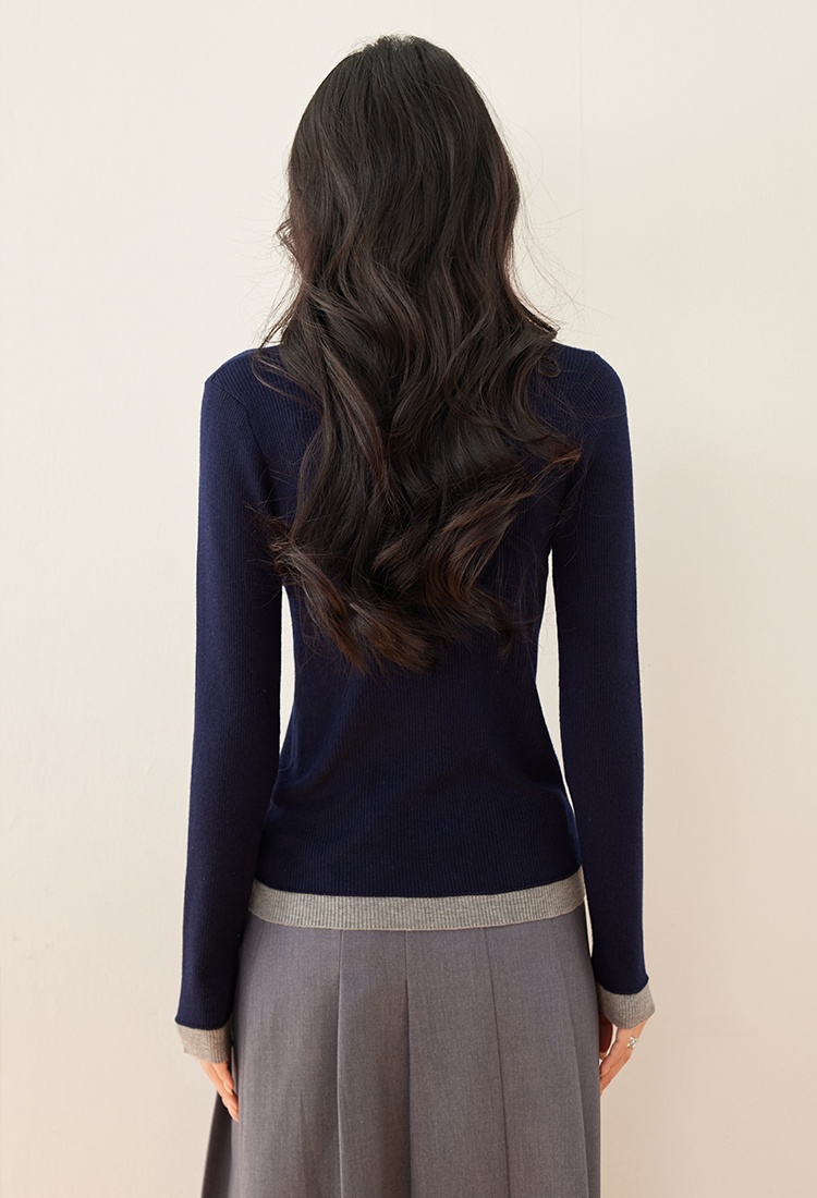 Multicolor sweater bottoming shirt for women