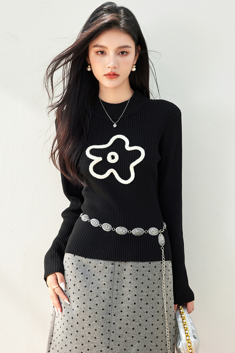 Bottoming Korean style slim long sleeve irregular sweater