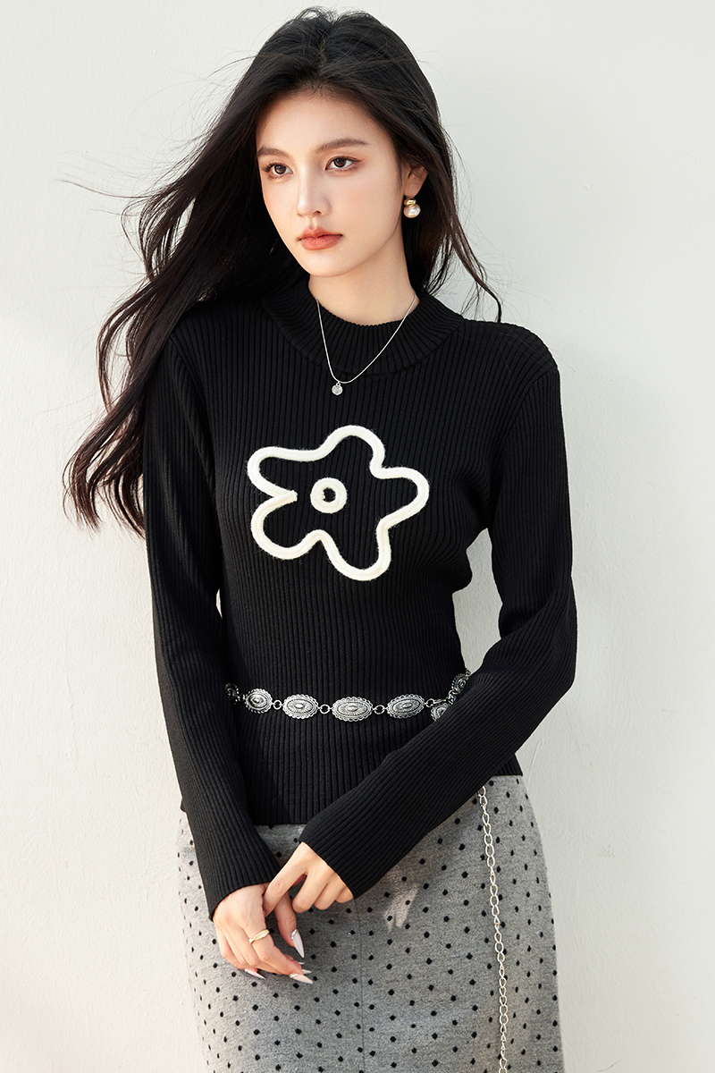 Bottoming Korean style slim long sleeve irregular sweater