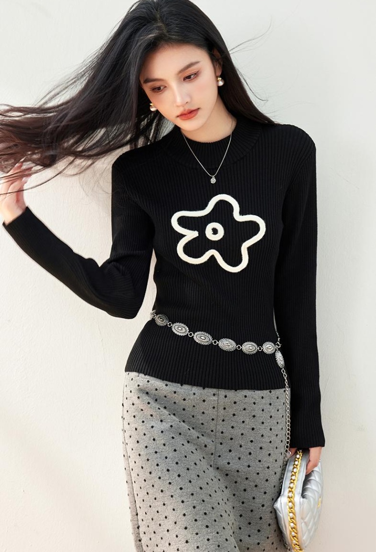 Bottoming Korean style slim long sleeve irregular sweater