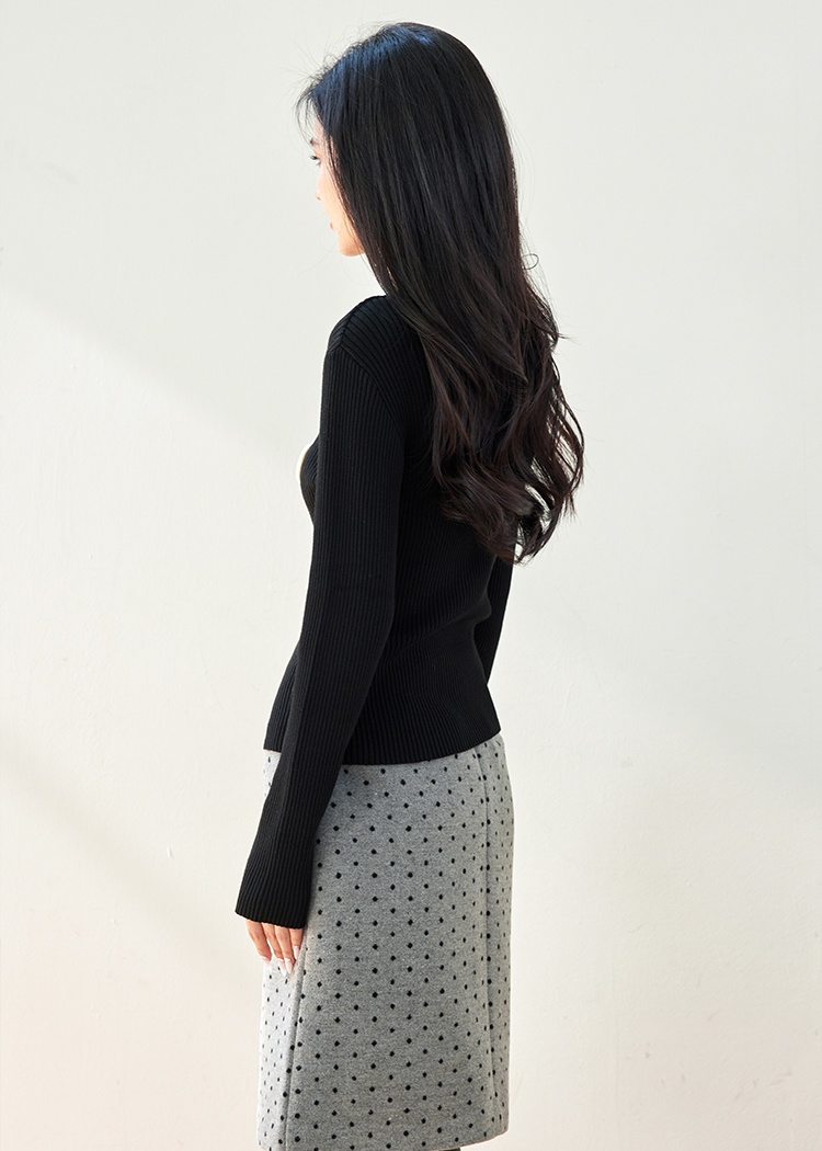 Bottoming Korean style slim long sleeve irregular sweater