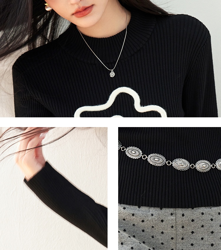 Bottoming Korean style slim long sleeve irregular sweater