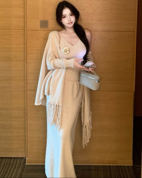 Loose ladies vest fashion tassels shawl 3pcs set for women