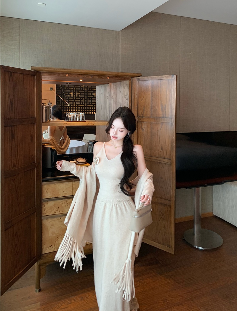 Loose ladies vest fashion tassels shawl 3pcs set for women