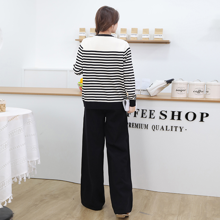 Profession wide leg pants sweater 2pcs set for women