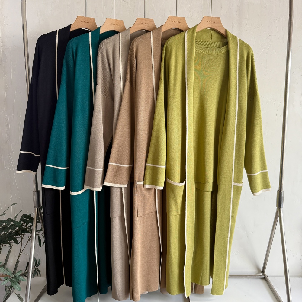 Knitted European style winter all-match robe 3pcs set for women