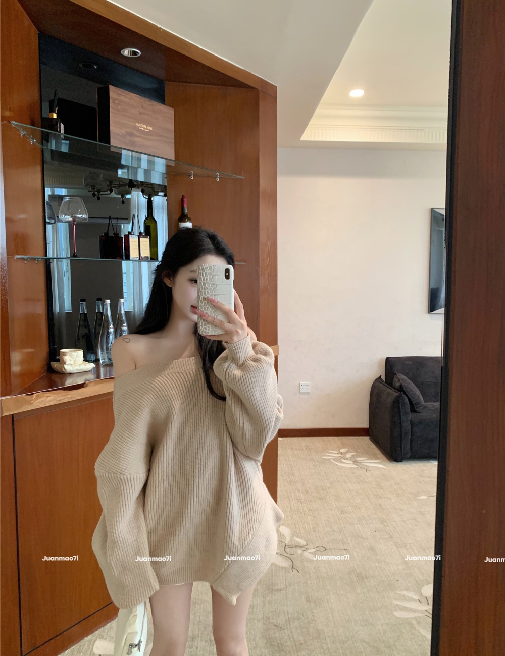Casual lazy tops irregular autumn and winter sweater