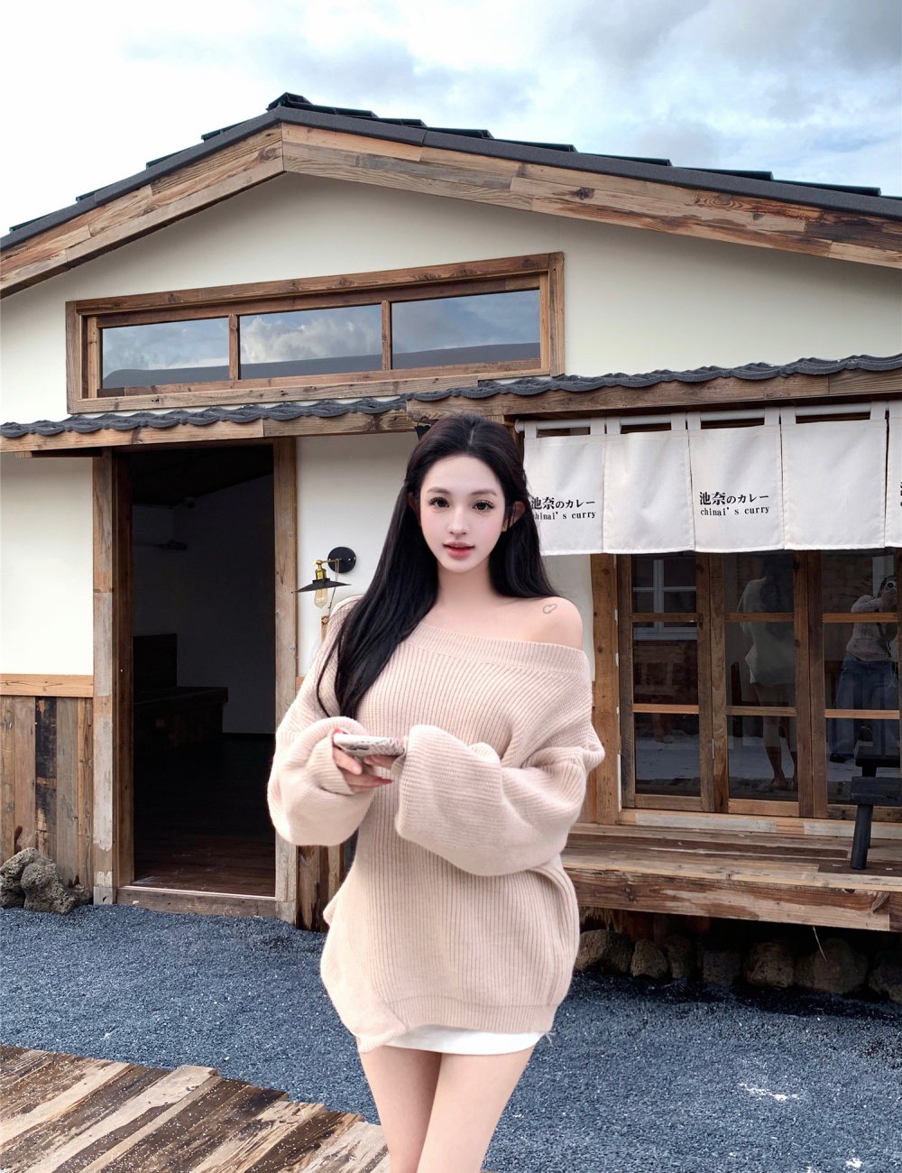Casual lazy tops irregular autumn and winter sweater