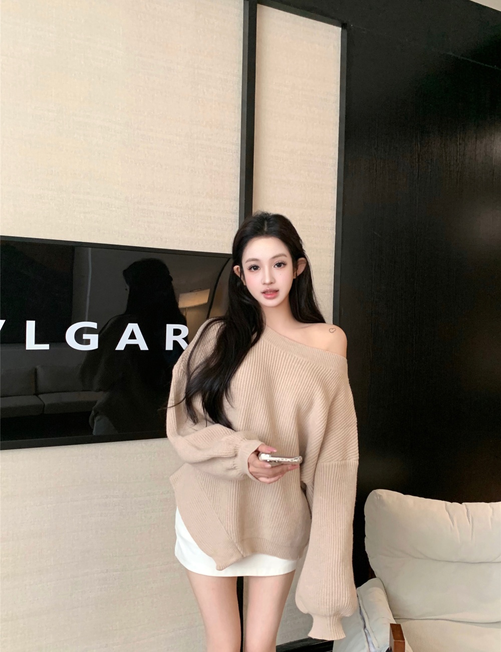 Casual lazy tops irregular autumn and winter sweater