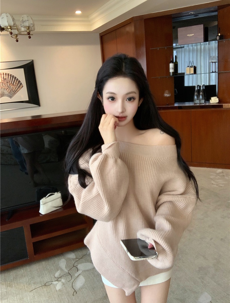 Casual lazy tops irregular autumn and winter sweater