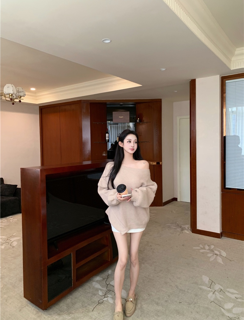 Casual lazy tops irregular autumn and winter sweater