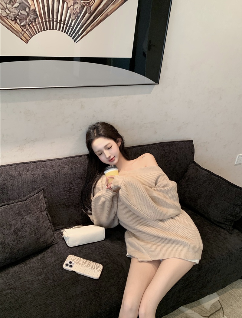 Casual lazy tops irregular autumn and winter sweater