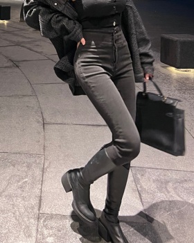 Slim all-match pencil pants spicegirl peach jeans for women