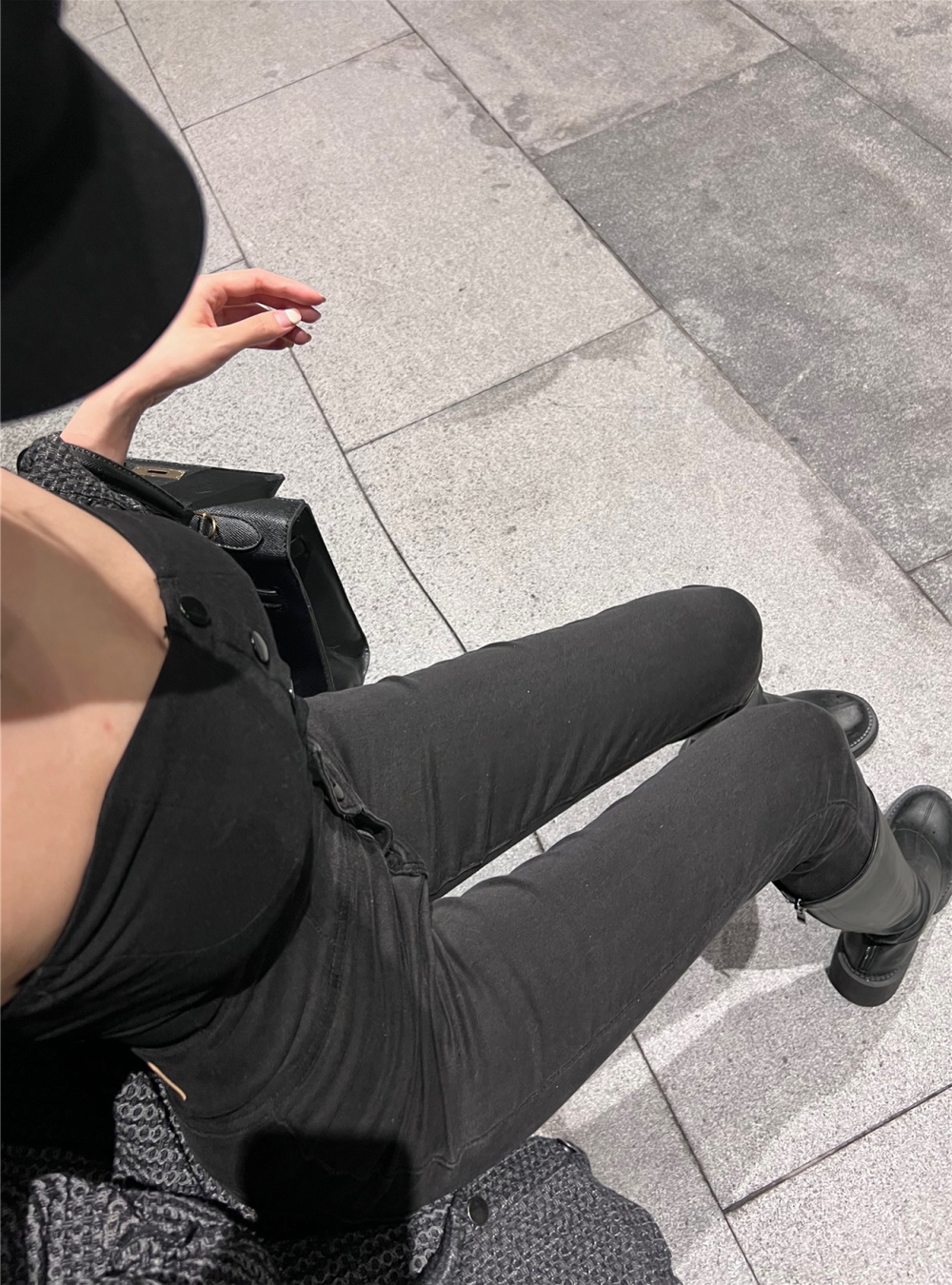 Slim all-match pencil pants spicegirl peach jeans for women
