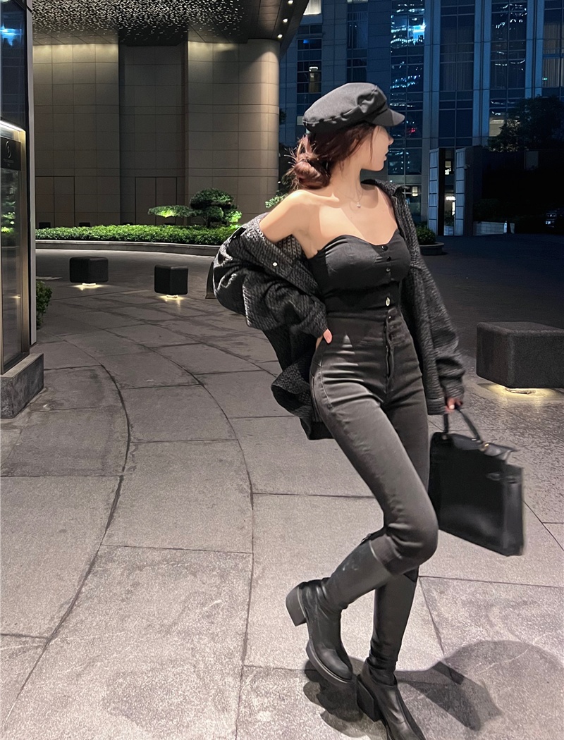 Slim all-match pencil pants spicegirl peach jeans for women