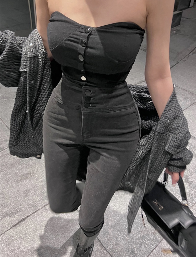 Slim all-match pencil pants spicegirl peach jeans for women