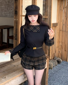 Retro tops sweater 2pcs set for women
