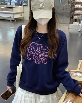Not long sleeve hat round neck hoodie for women
