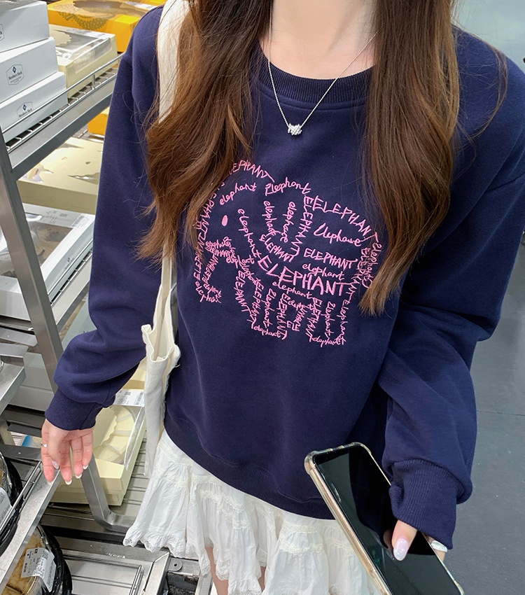 Not long sleeve hat round neck hoodie for women
