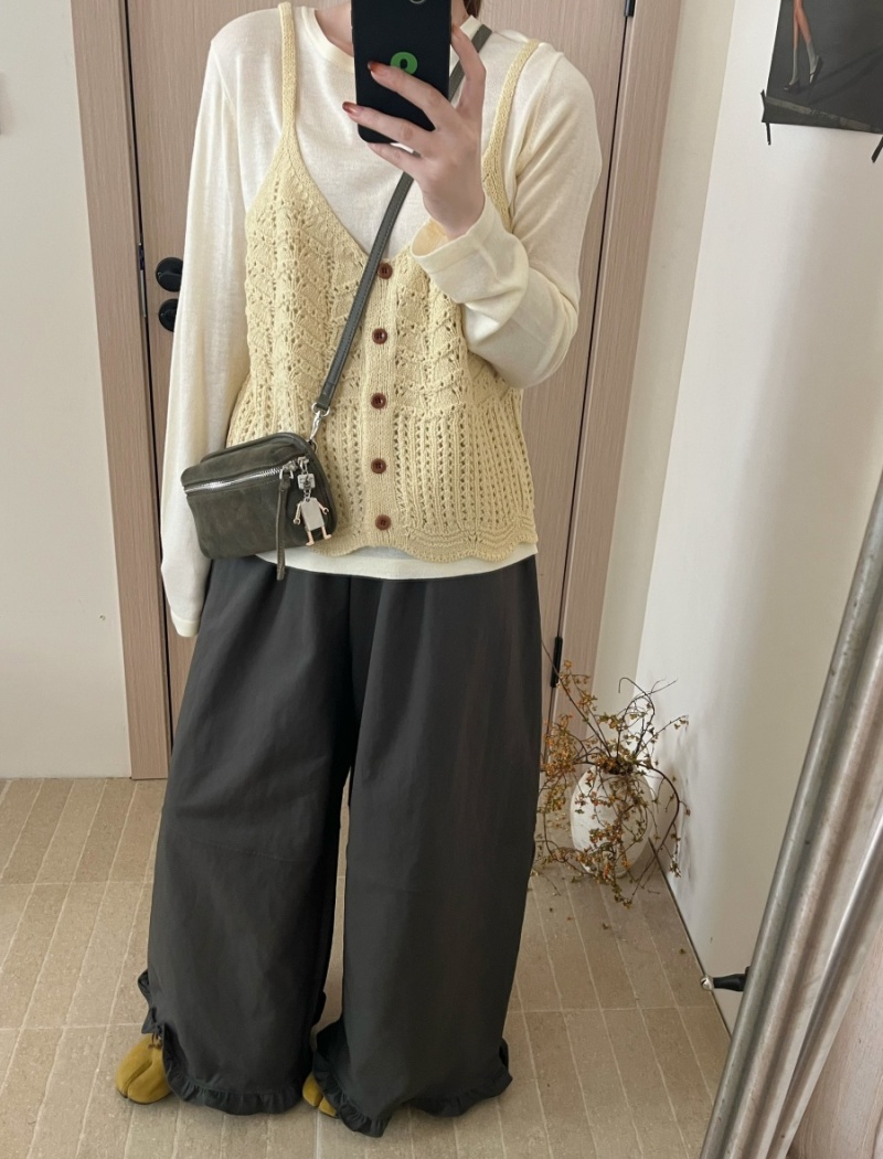 Knitted Korean style tops hollow sling cardigan for women
