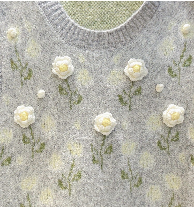 Stereoscopic tops flowers waistcoat for women