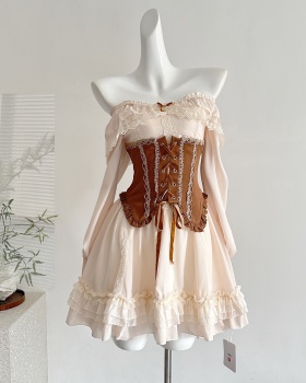 Autumn sweet slim long sleeve dress a set