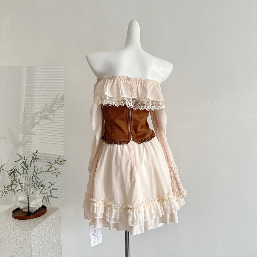 Autumn sweet slim long sleeve dress a set