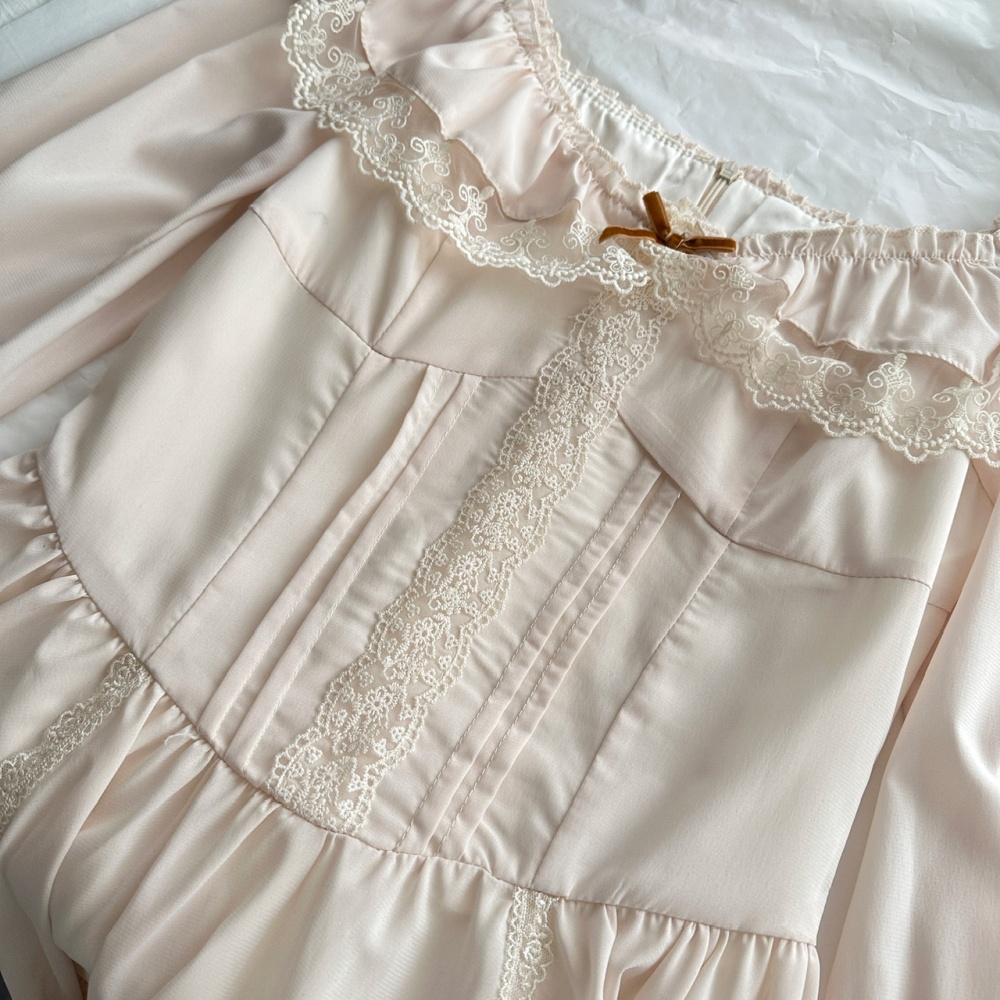 Autumn sweet slim long sleeve dress a set