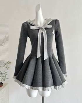 Autumn sweet college style slim dress
