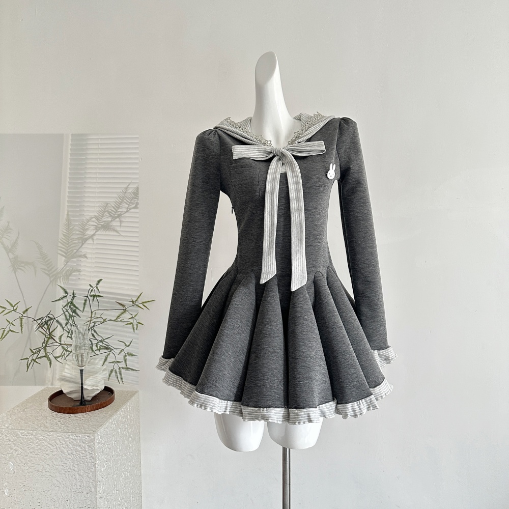 Autumn sweet college style slim dress