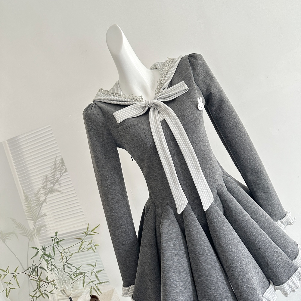 Autumn sweet college style slim dress
