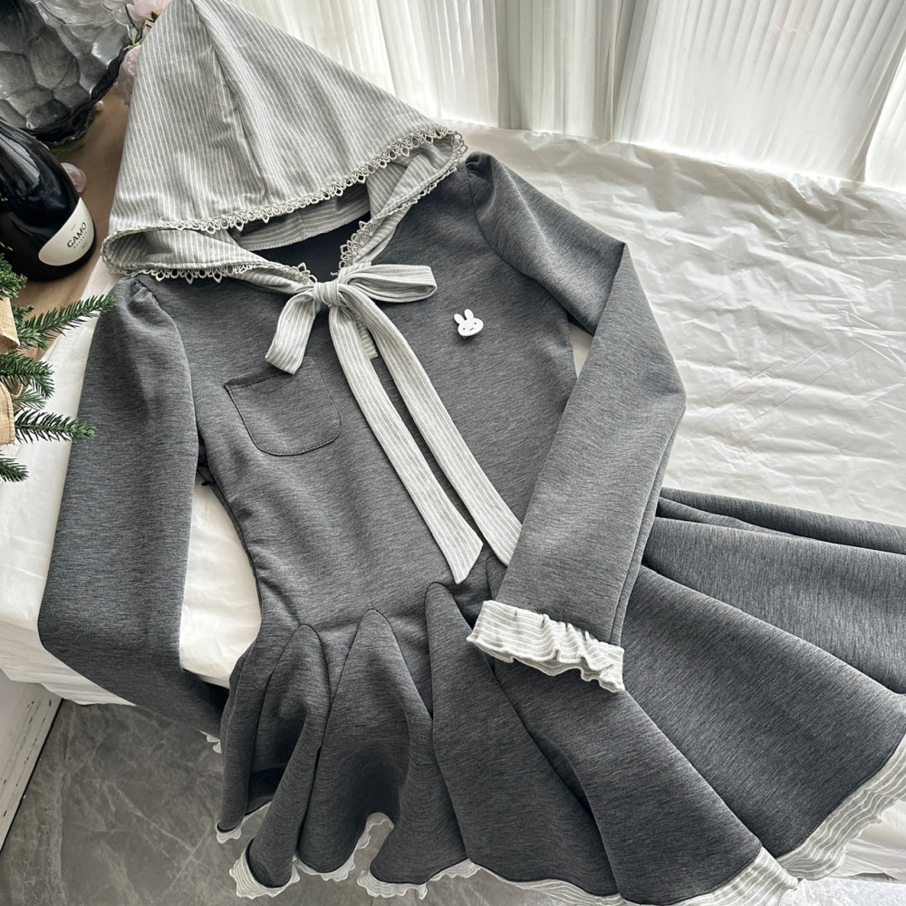 Autumn sweet college style slim dress