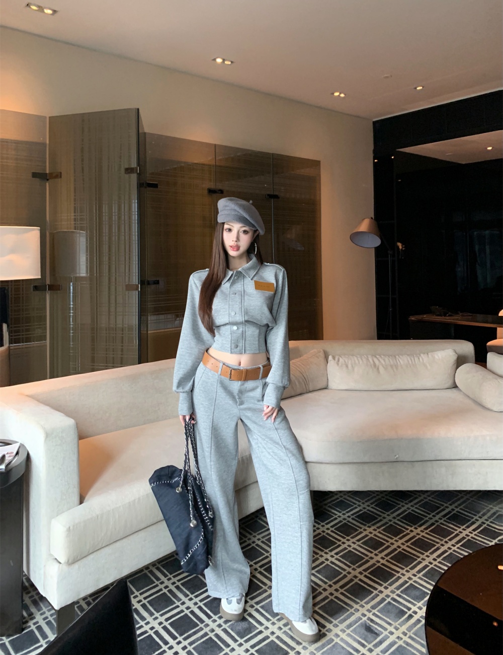 Fashion temperament wide leg pants loose jacket for women