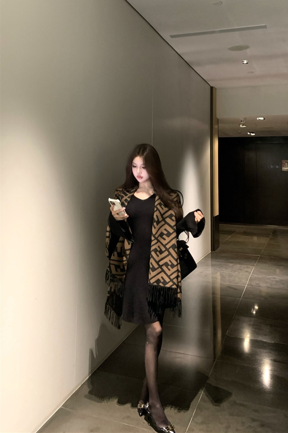 Temperament scarves pinched waist shawl a set