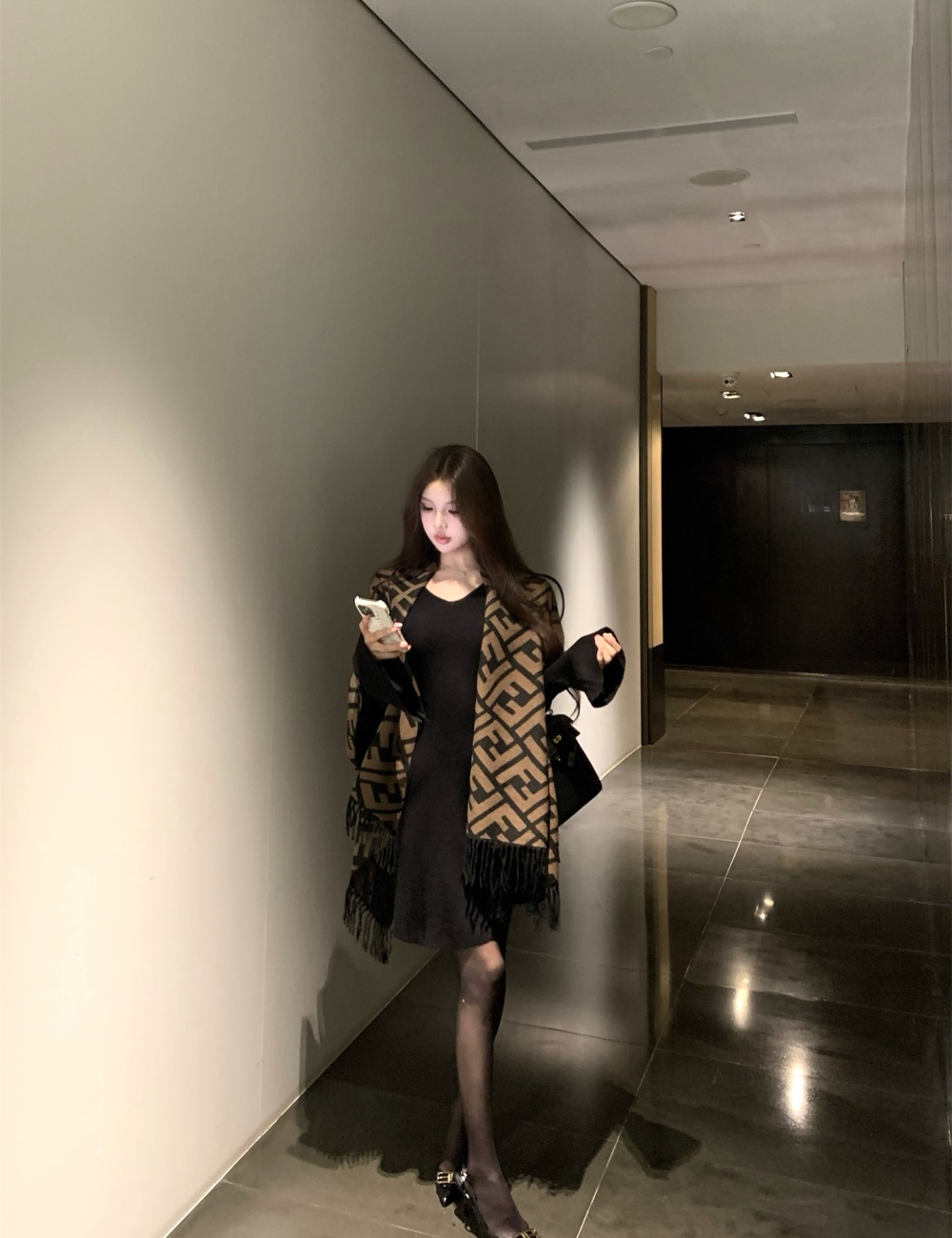Temperament scarves pinched waist shawl a set