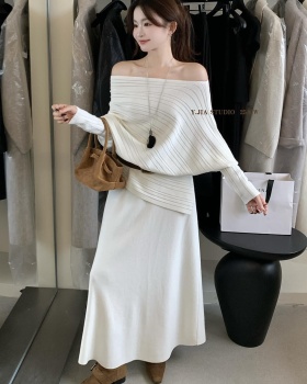 Temperament small shirt elastic waist skirt a set