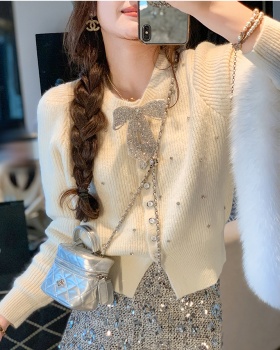 Knitted rhinestone tops spring and autumn sweater for women