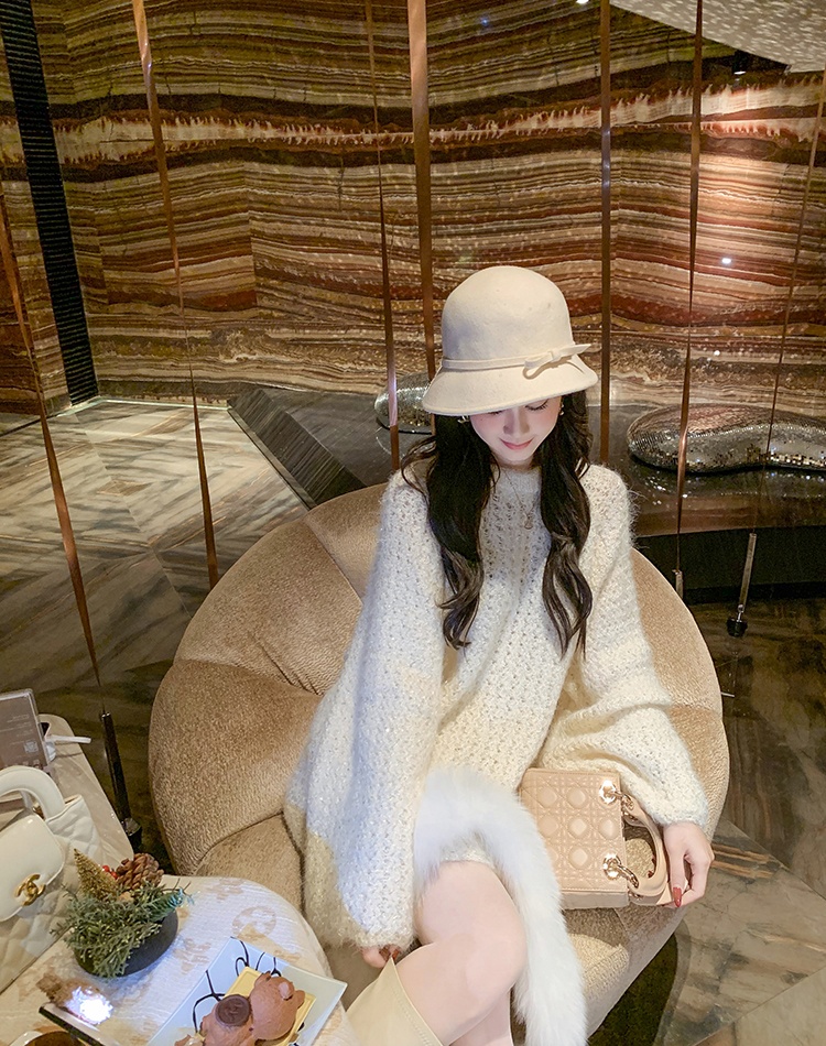 Loose France style long sweater for women