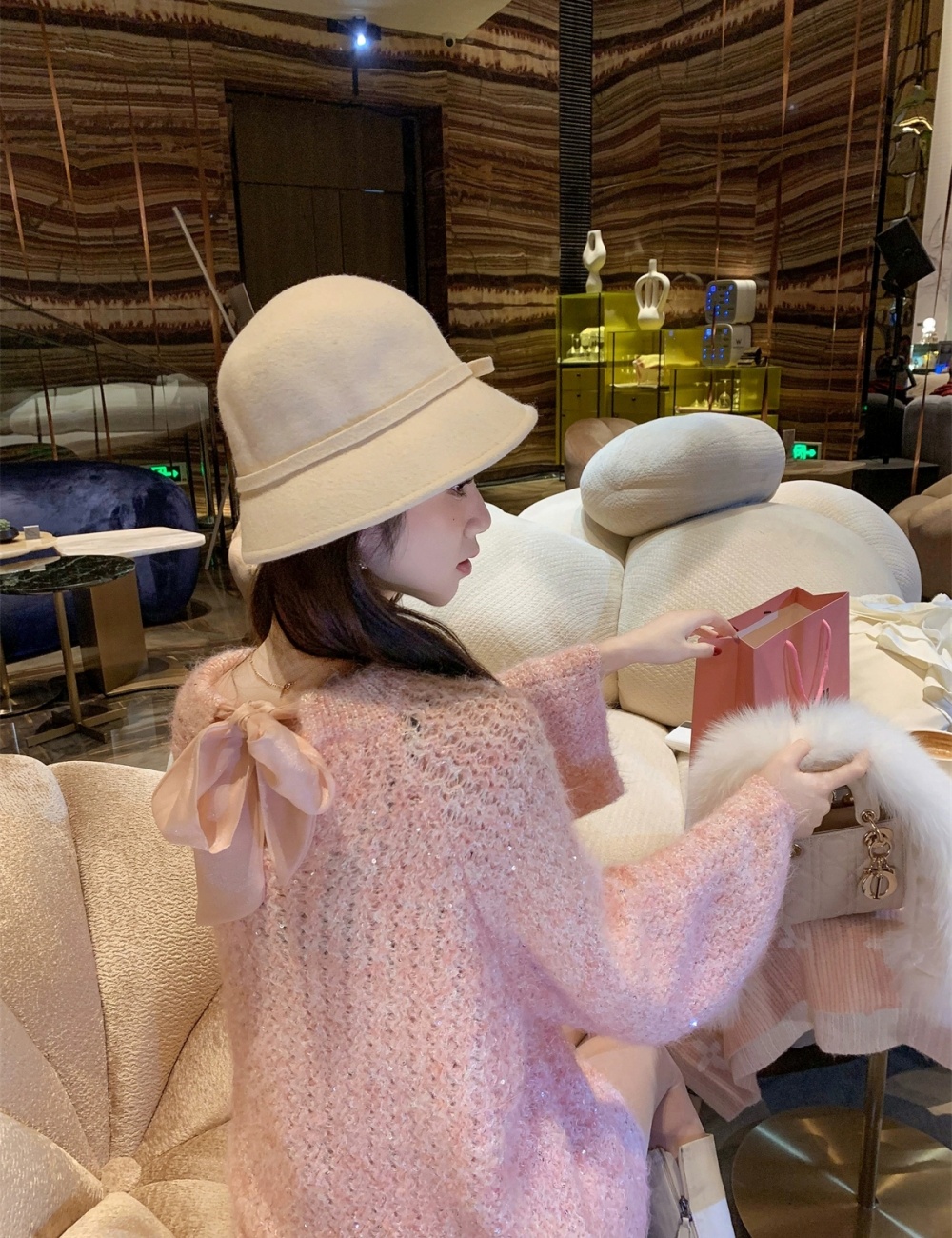 Loose France style long sweater for women
