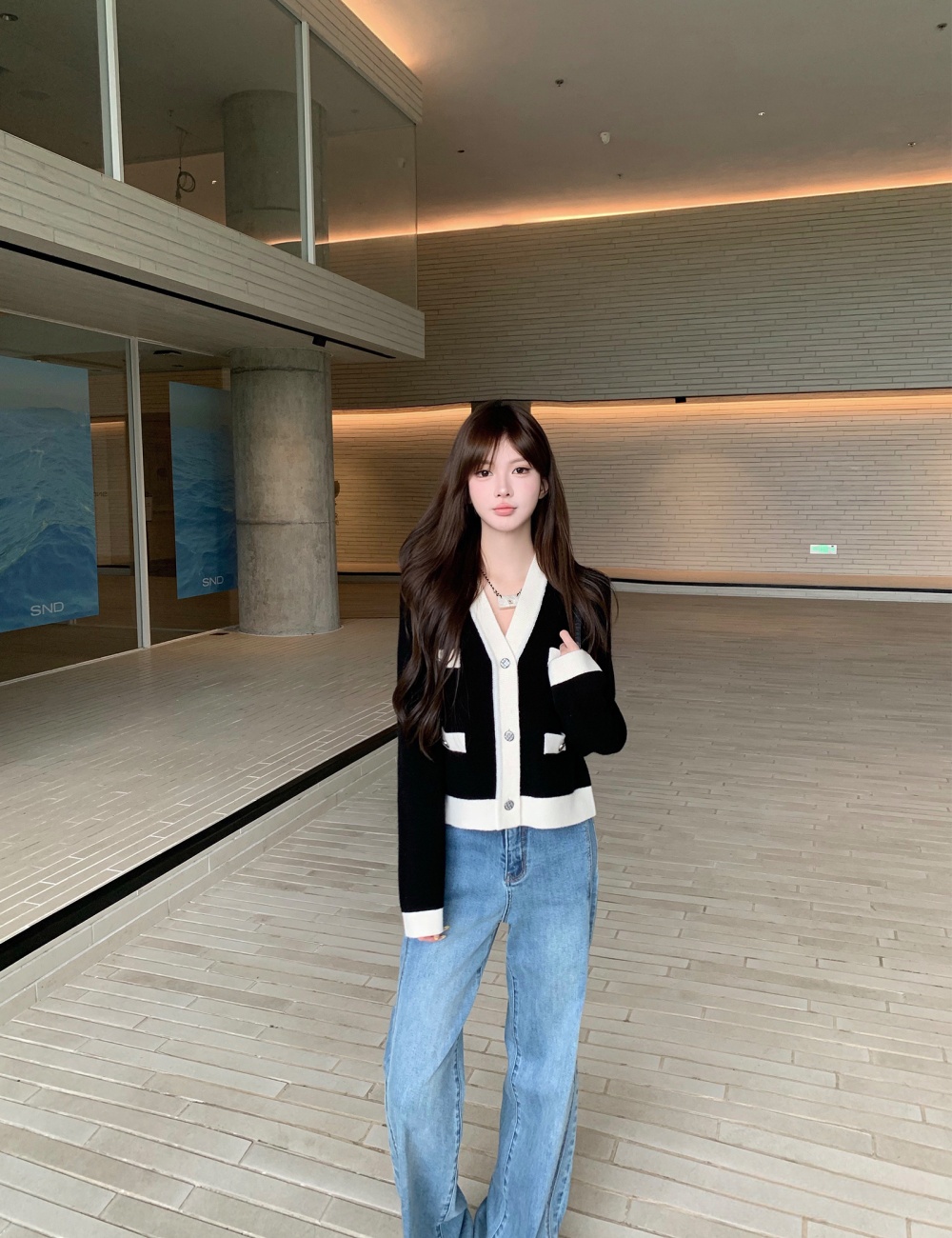 Wool mixed colors sweater Casual chanelstyle cardigan