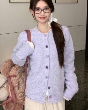 Autumn outside the ride lazy tops tender knitted cardigan