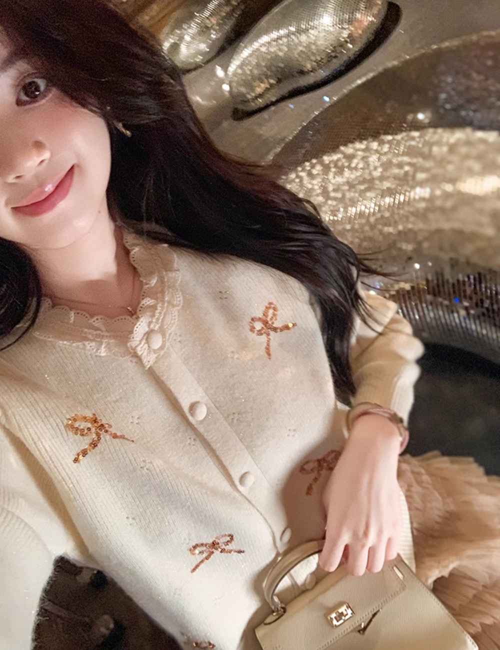 Spring and autumn tops chanelstyle sweater for women