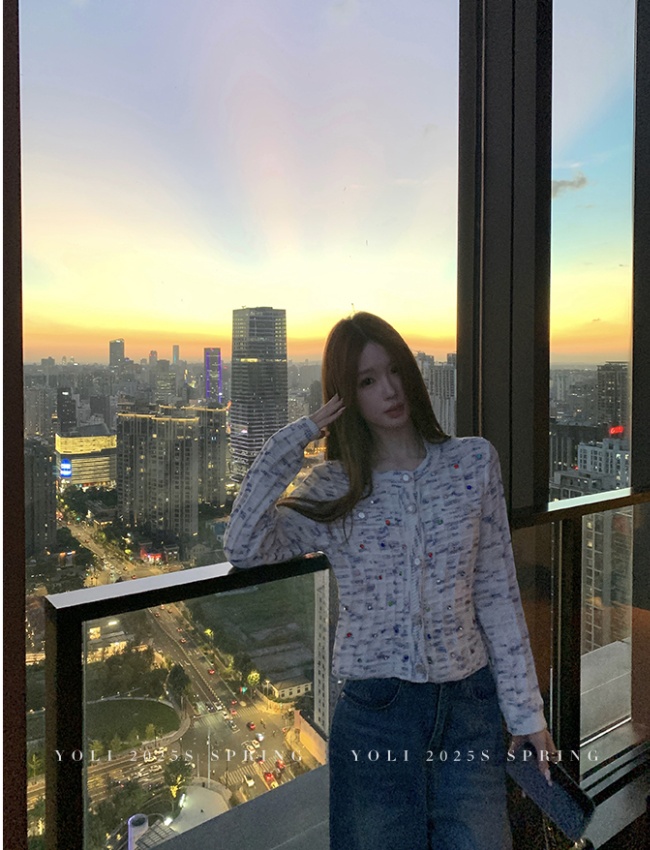 Slim knitted candy coat all-match autumn cardigan for women
