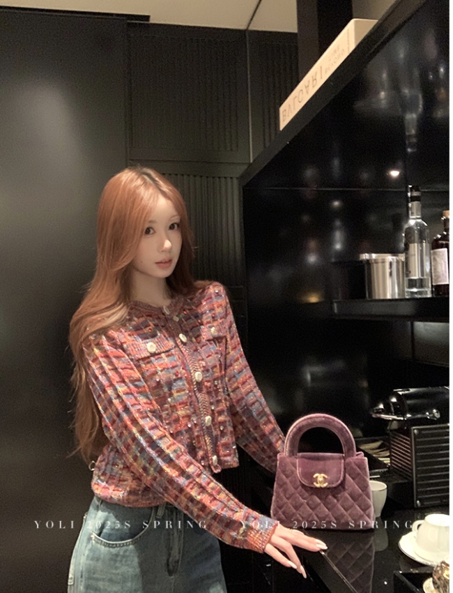 Slim knitted candy coat all-match autumn cardigan for women