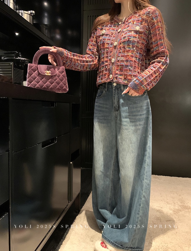 Slim knitted candy coat all-match autumn cardigan for women