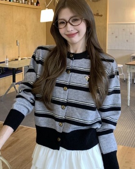 All-match cardigan mixed colors sweater for women