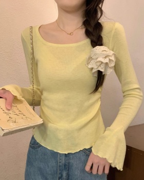 Low collar bottoming shirt slim tops for women
