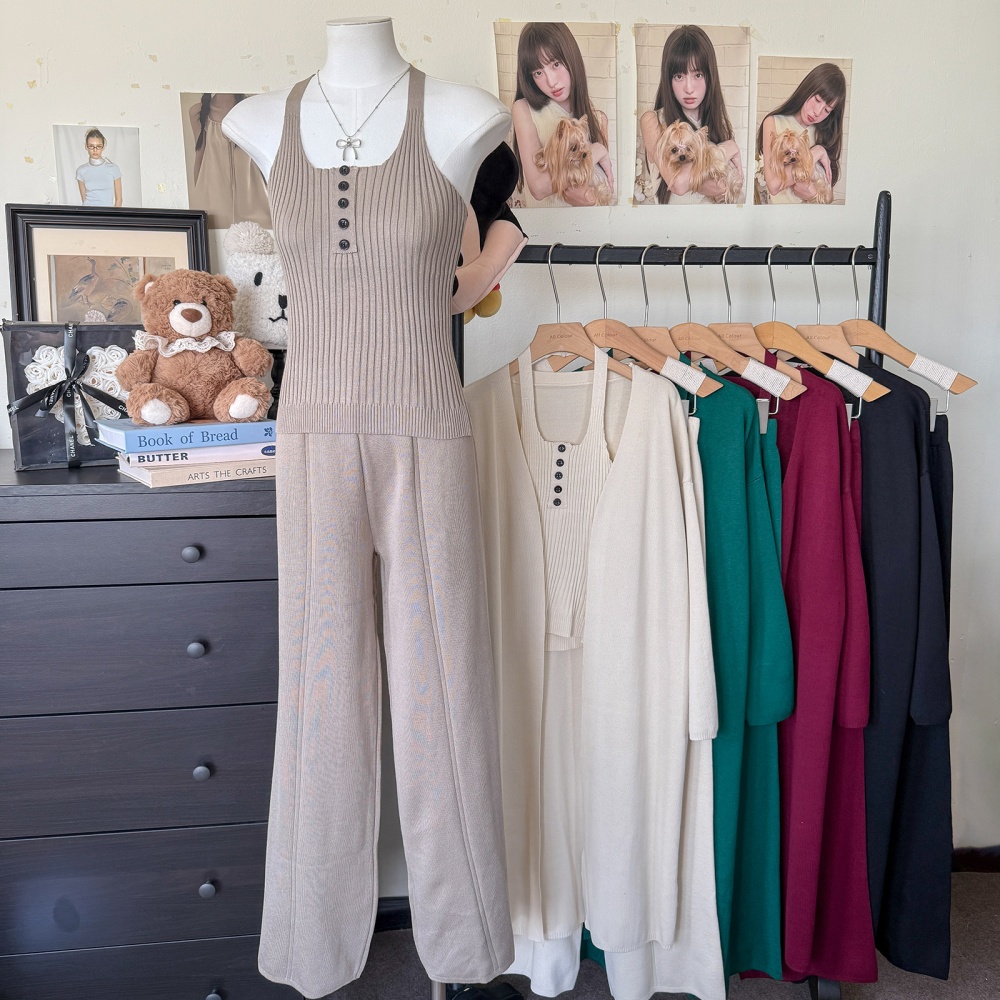 Wide leg pants 3pcs set for women